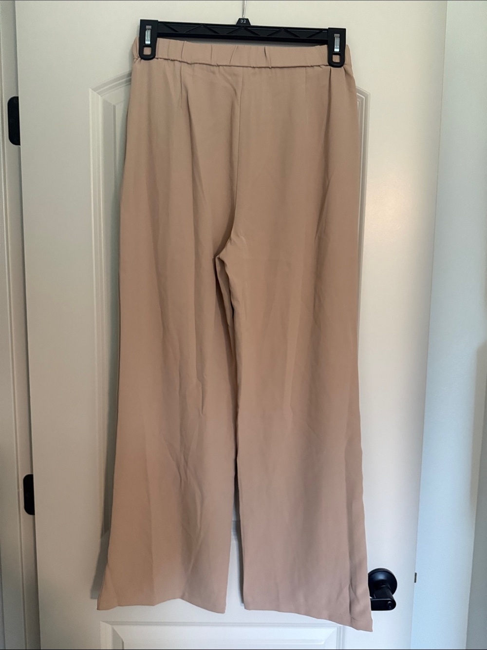 Halara Beige Wrap-Front Wide Leg Pants with Self-Tie - Picture 5 of 5